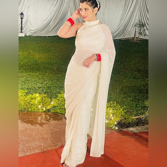 Designer sequin sari - Picture 12 of 14